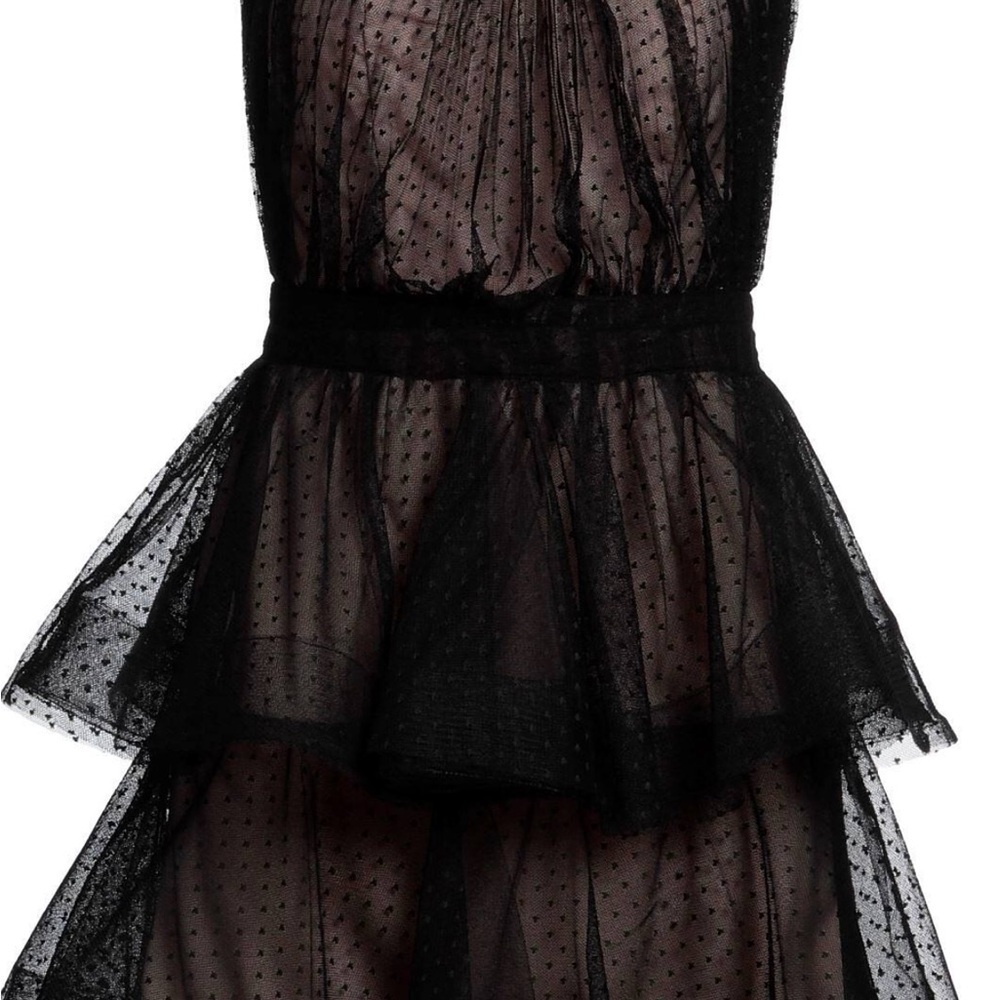 Chic Black Layered Formal Dress